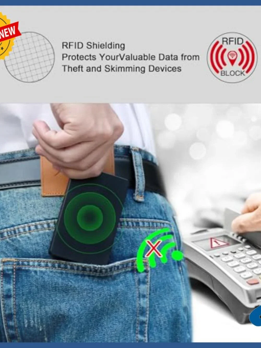 Slim RFID-Blocking Metal Wallet with Money Clip and Card Holder
